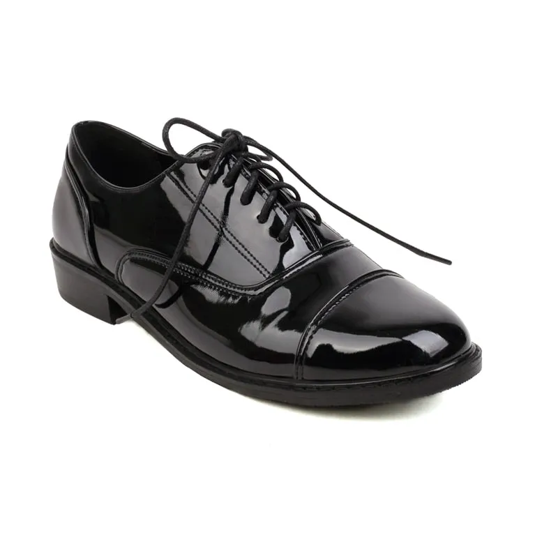 Frances Patent Leather Cap-Toe Oxford Shoes - 2 Colors