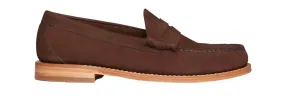 G.H Bass Heritage Larson Nubuck Penny Loafer: DARK BROWN