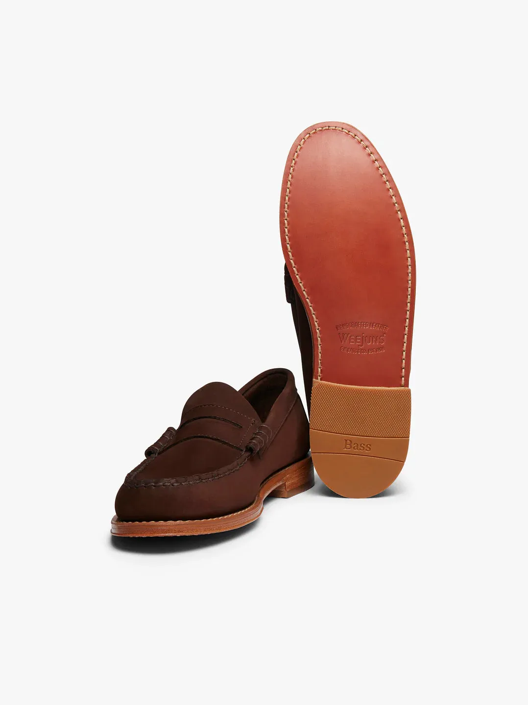 G.H Bass Heritage Larson Nubuck Penny Loafer: DARK BROWN