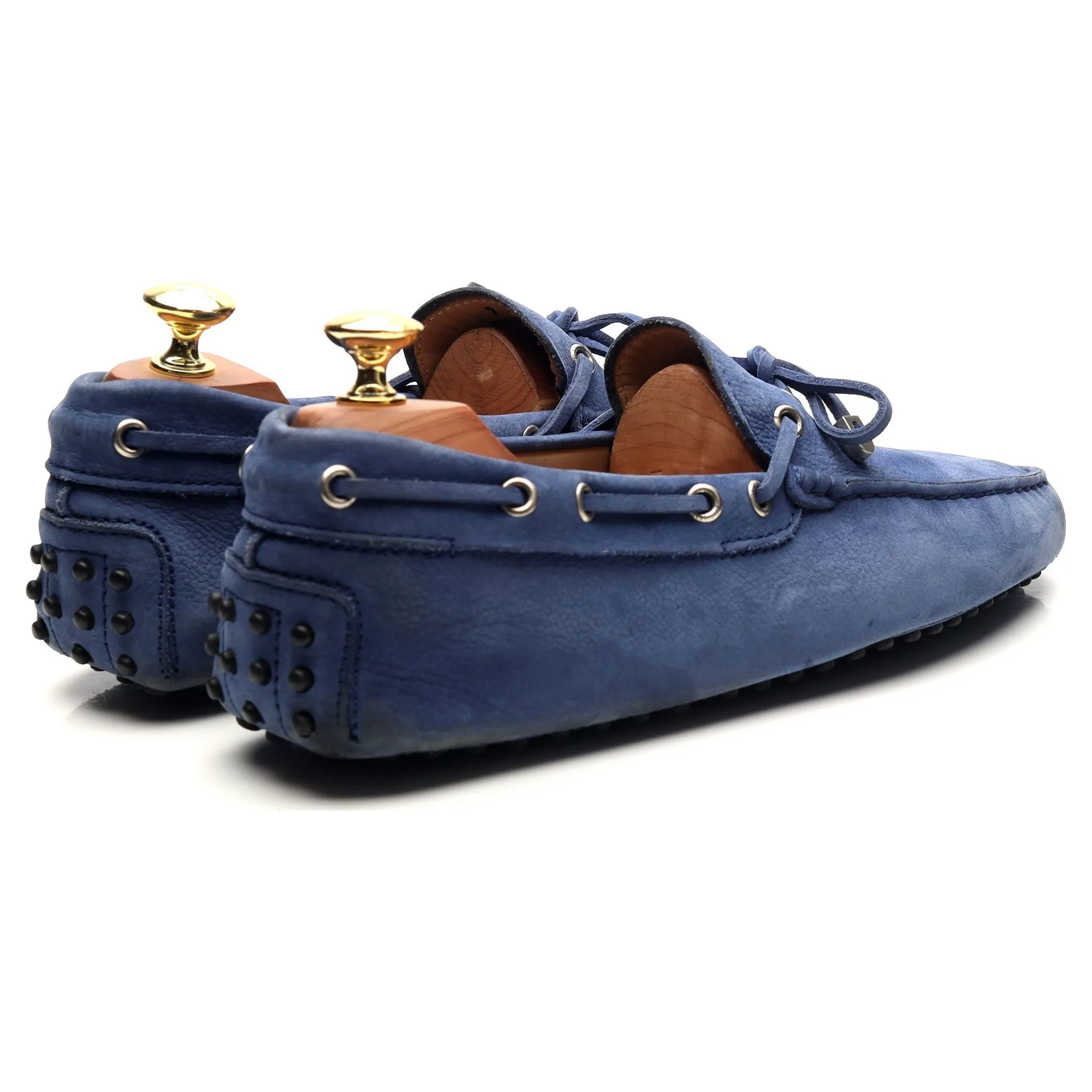 Gommino Blue Nubuck Driving Loafers UK 7