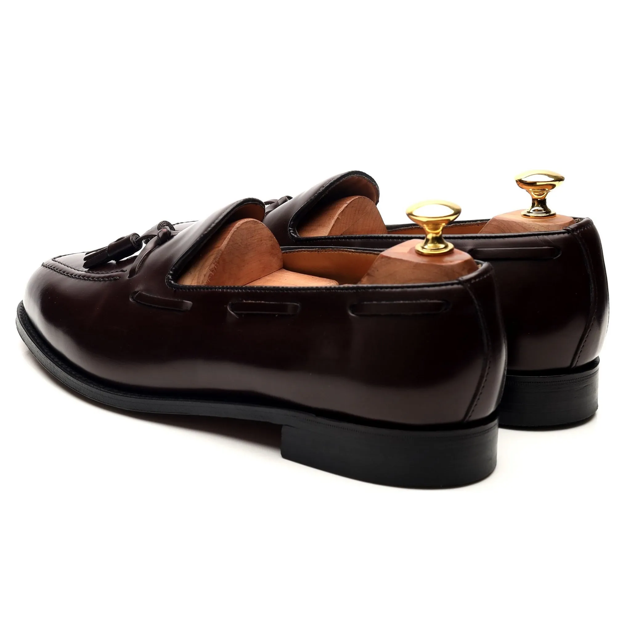 'Harrow' Burgundy Leather Tassel Loafers UK 9 EX