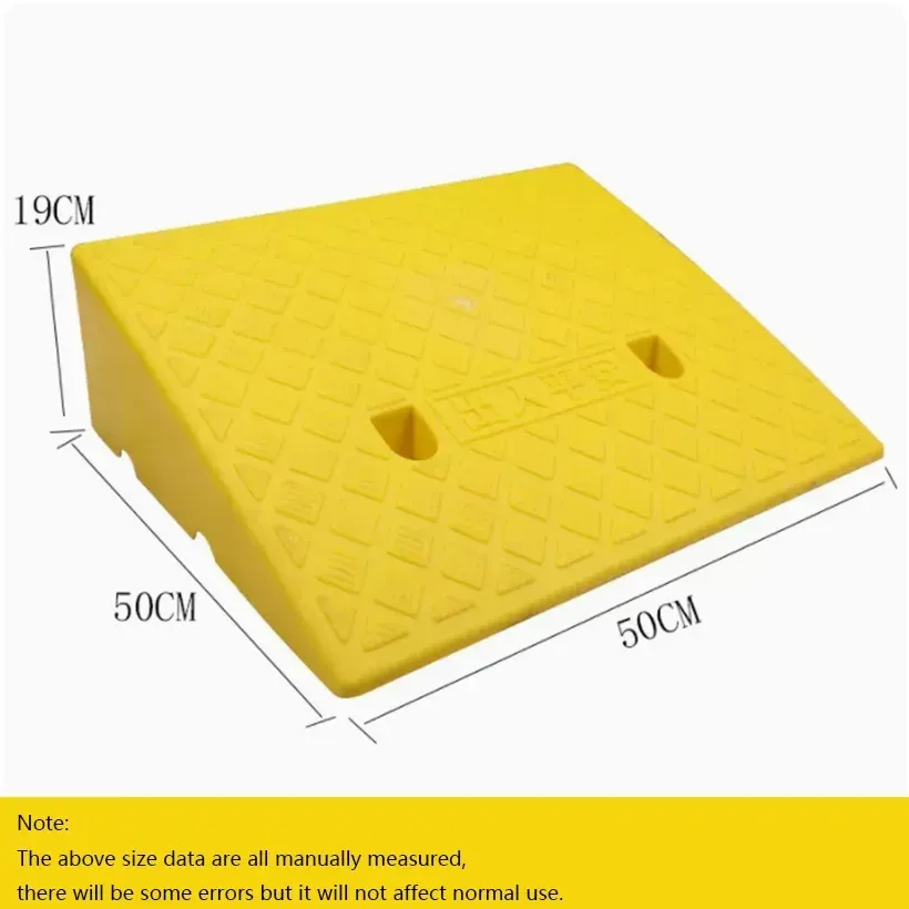 High 19cm Car Access Ramp Triangle Pad Speed Reducer Durable Threshold for Automobile Motorcycle Heavy Wheelchair Rubber Wheel