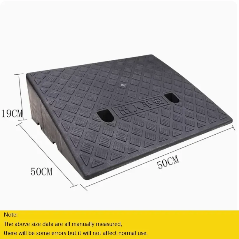 High 19cm Car Access Ramp Triangle Pad Speed Reducer Durable Threshold for Automobile Motorcycle Heavy Wheelchair Rubber Wheel