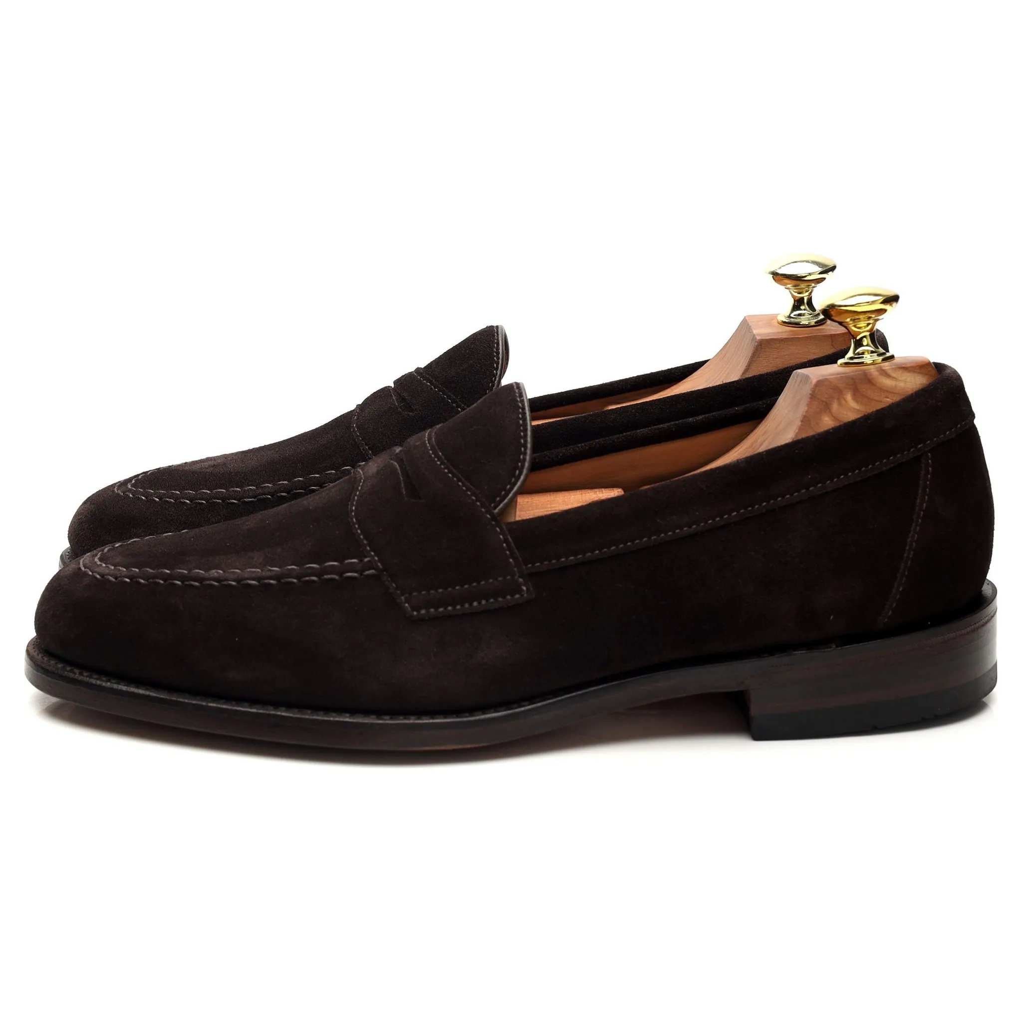 'Imperial' Dark Brown Suede Loafers UK 7 F