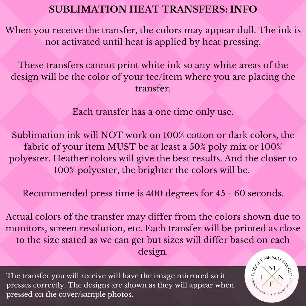 In October We Wear Pink, Fall Sublimation Heat Transfer