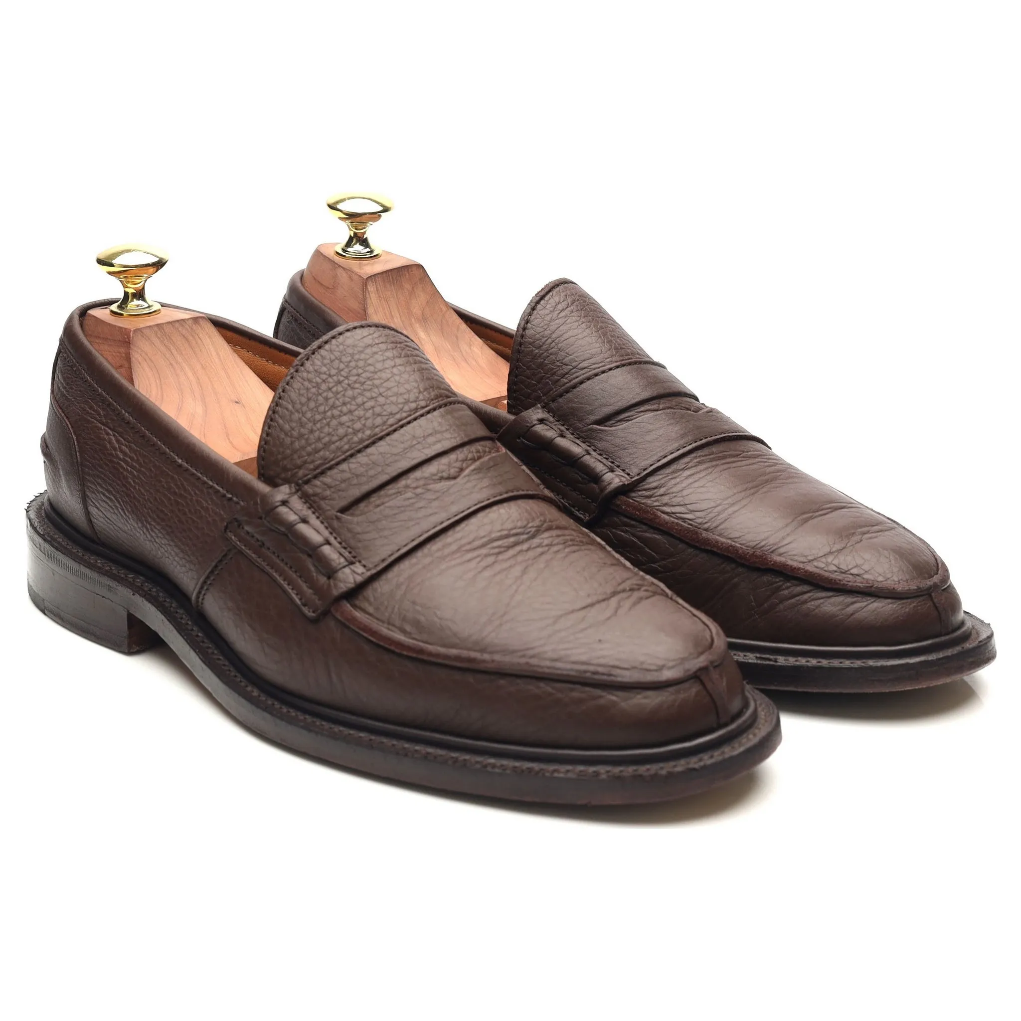 'James' Dark Brown Leather Loafers UK 7