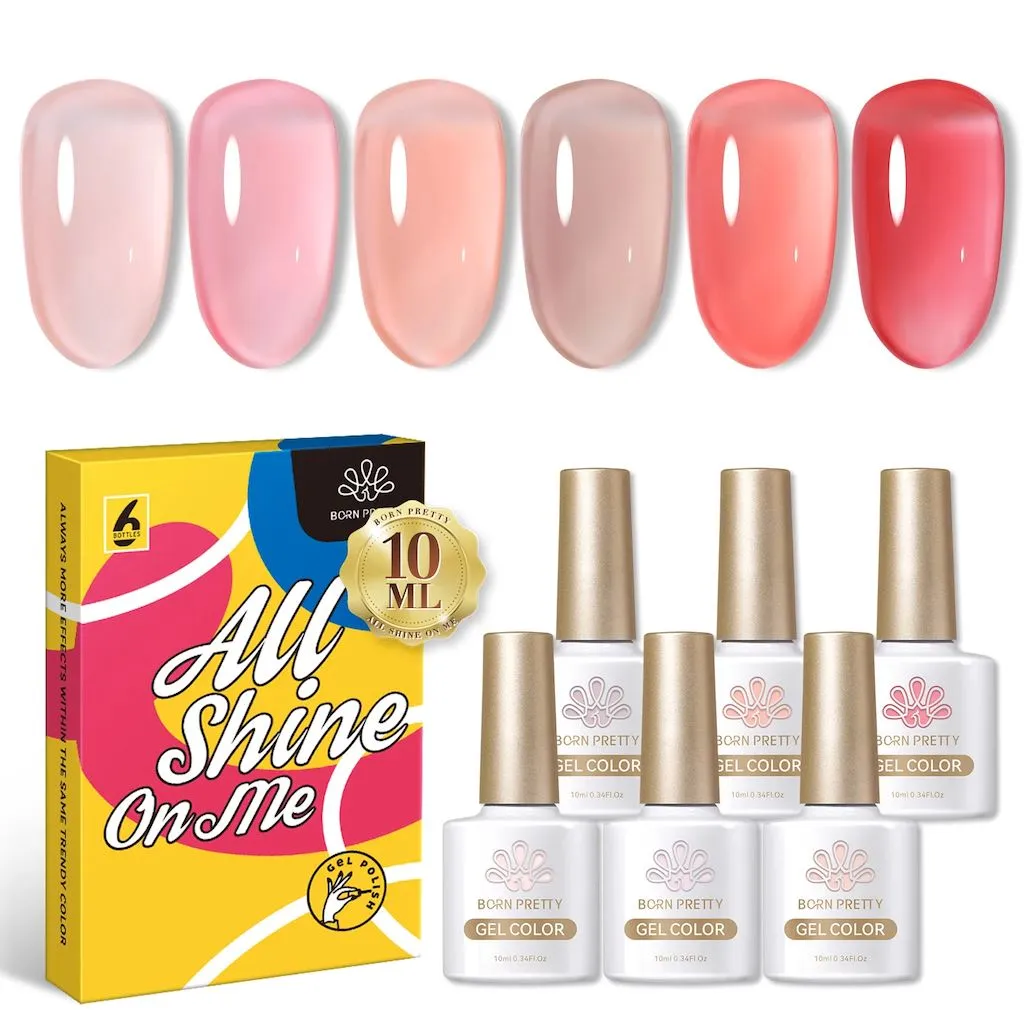 Jelly Rose Nude Gel Polish 6 Colour Series Born Pretty