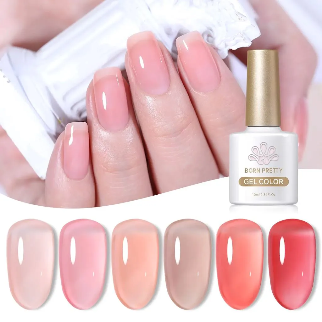 Jelly Rose Nude Gel Polish 6 Colour Series Born Pretty