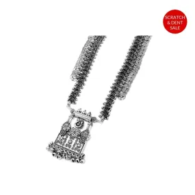 Kaveesha Silver Oxidized Peacock Necklace Set- Scratch and Dent