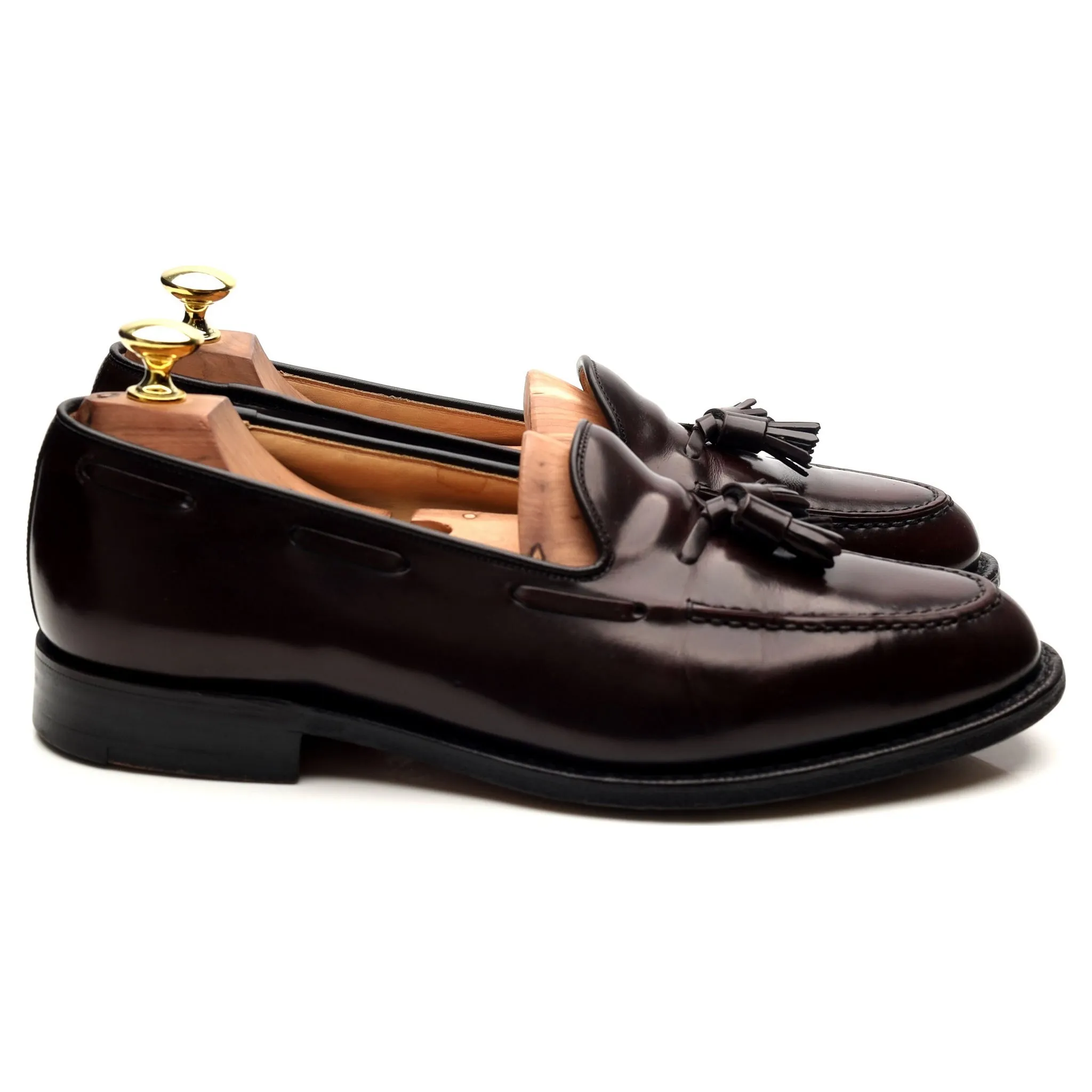 'Keats II' Burgundy Leather Tassel Loafers UK 8 F