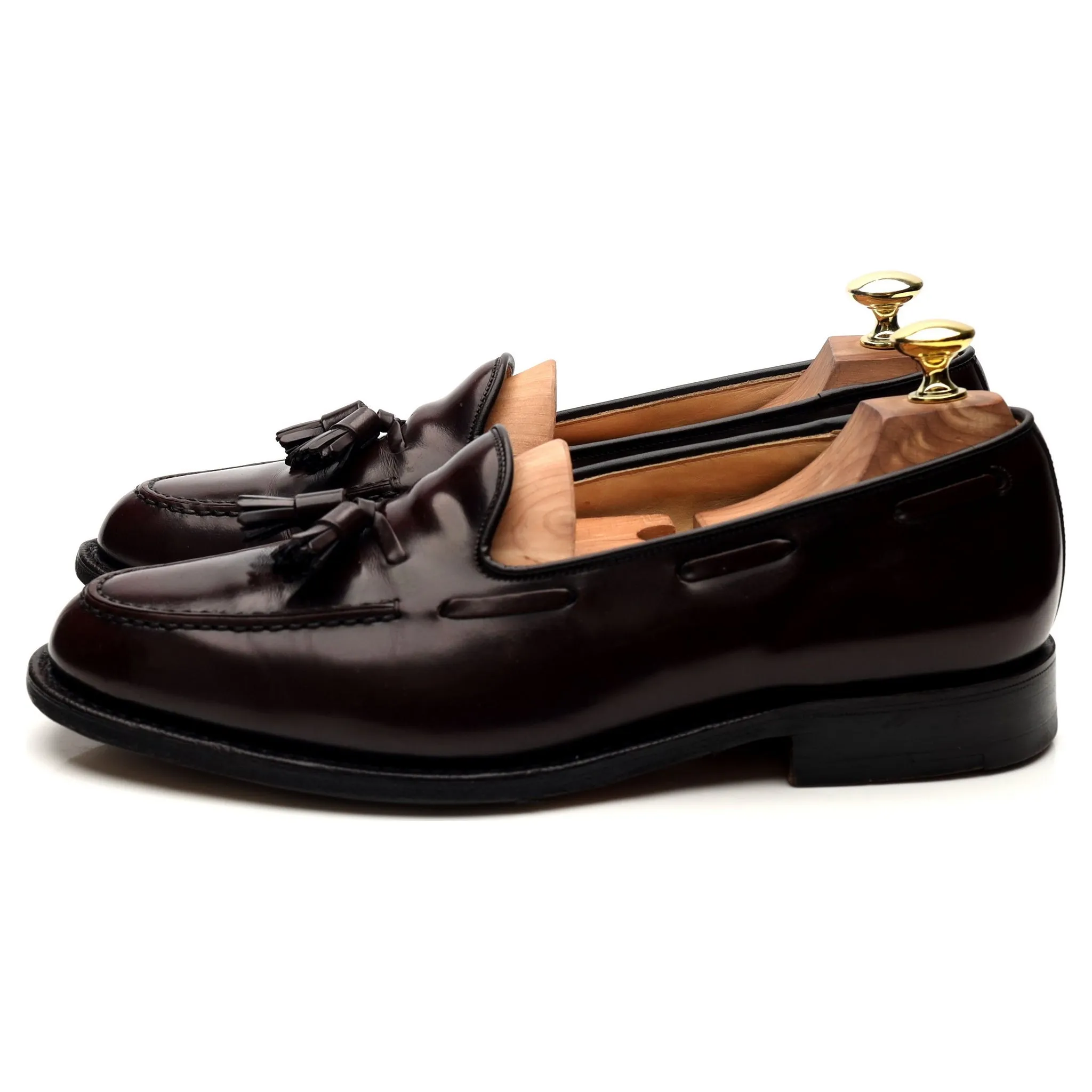 'Keats II' Burgundy Leather Tassel Loafers UK 8 F