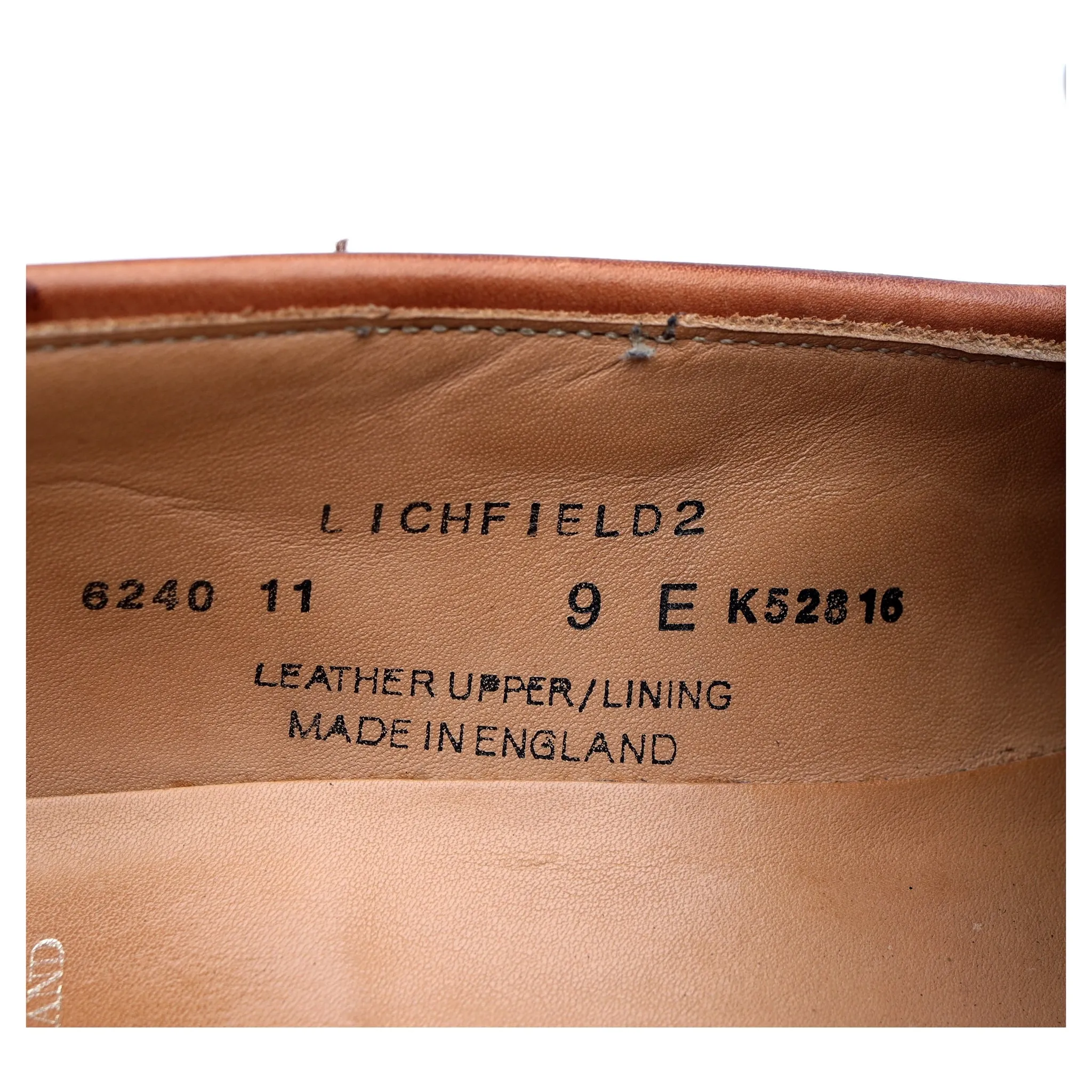 'Lichfield 2' Tan Brown Leather Tassel Loafers UK 9 E