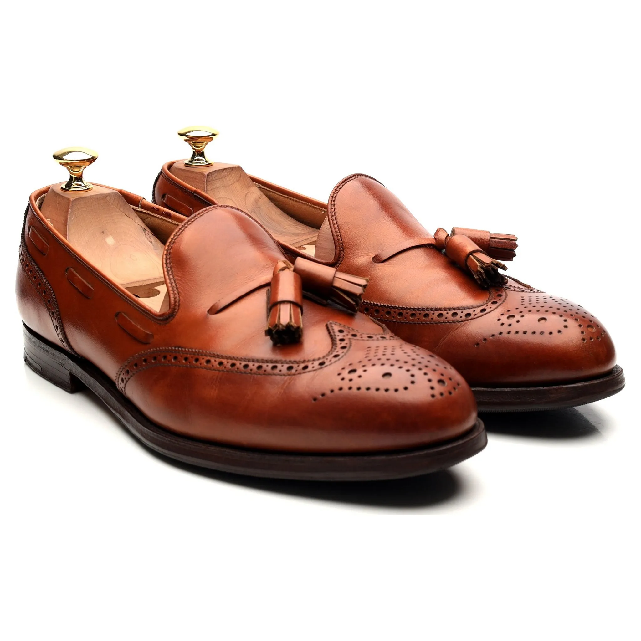 'Lichfield 2' Tan Brown Leather Tassel Loafers UK 9 E