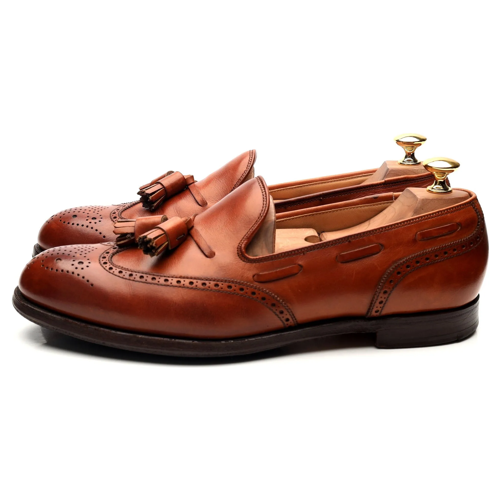 'Lichfield 2' Tan Brown Leather Tassel Loafers UK 9 E