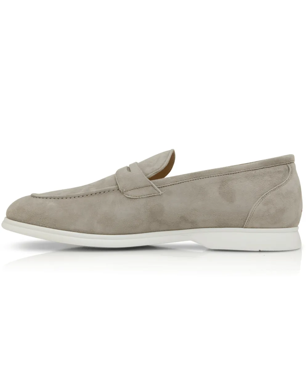 Lightweight Suede Loafer in Light Grey