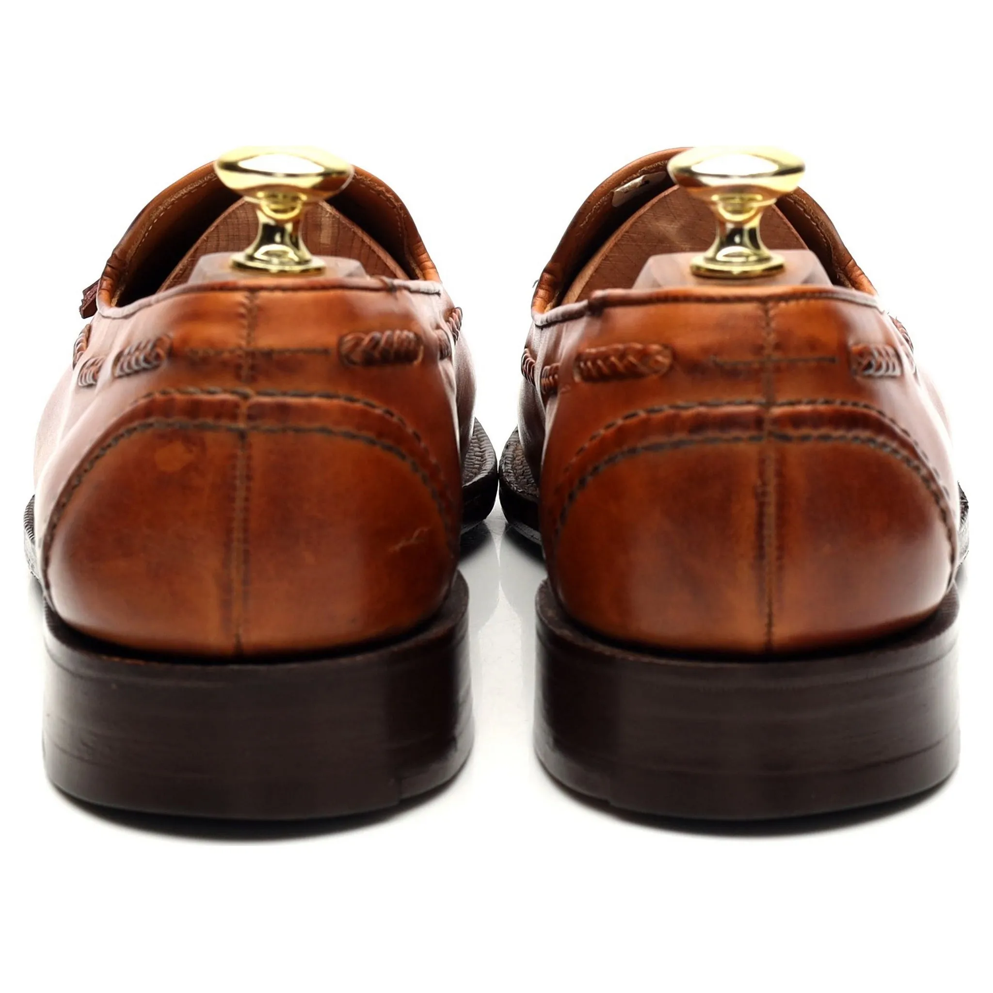 'Matisse' Tan Brown Leather Tassel Loafers UK 7 F