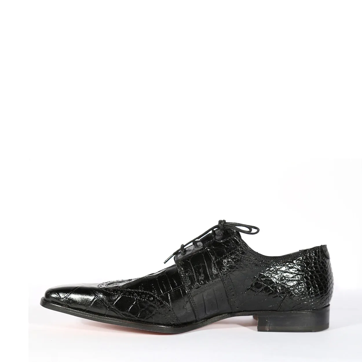 Mauri 1162 Men's Shoes Black Exotic Castello Alligator Derby Oxfords (MAS5509)