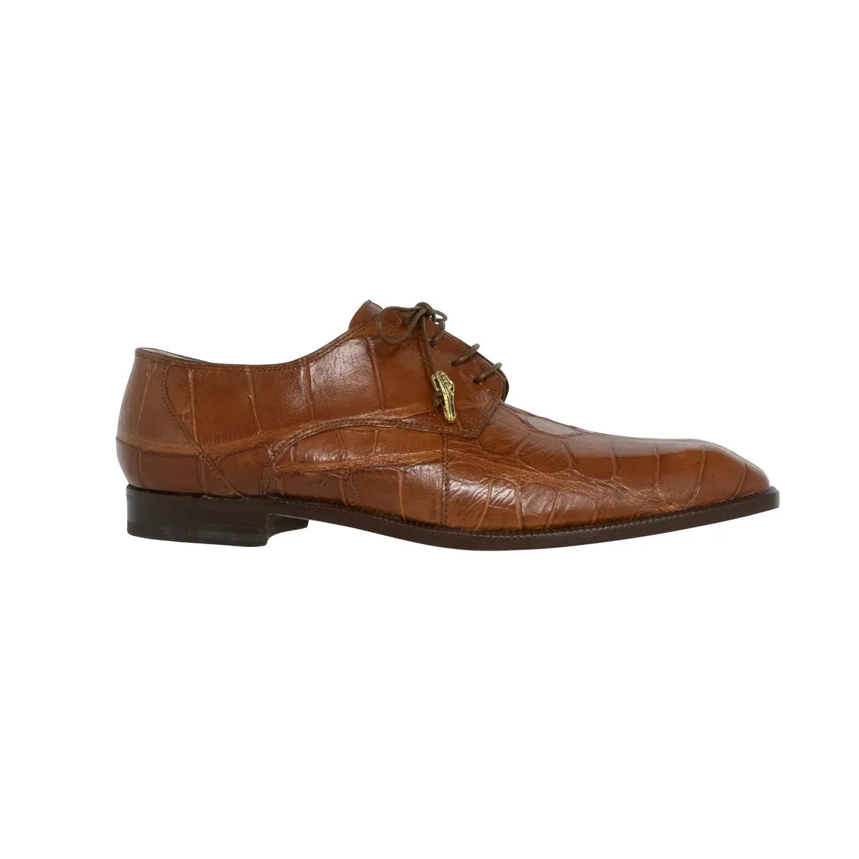 Mauri 3046 Earth Men's Designer Shoes Cognac Exotic Alligator Wing-tip Oxfords (MA5110)