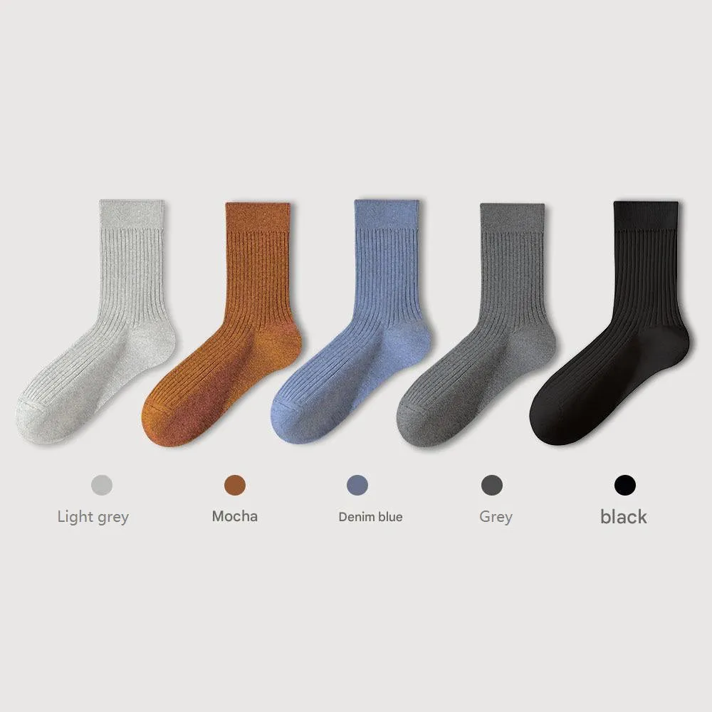 Men's Pure Cotton Mid-tube Business Socks