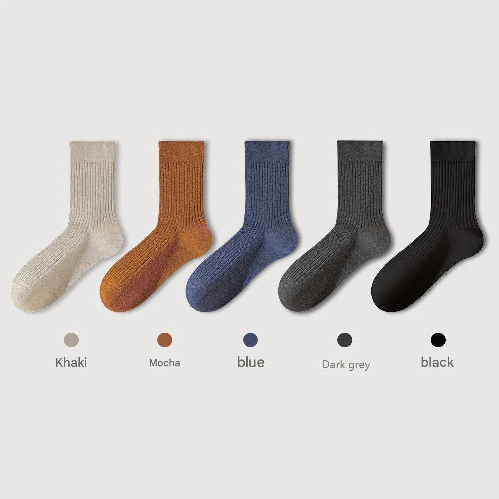 Men's Pure Cotton Mid-tube Business Socks