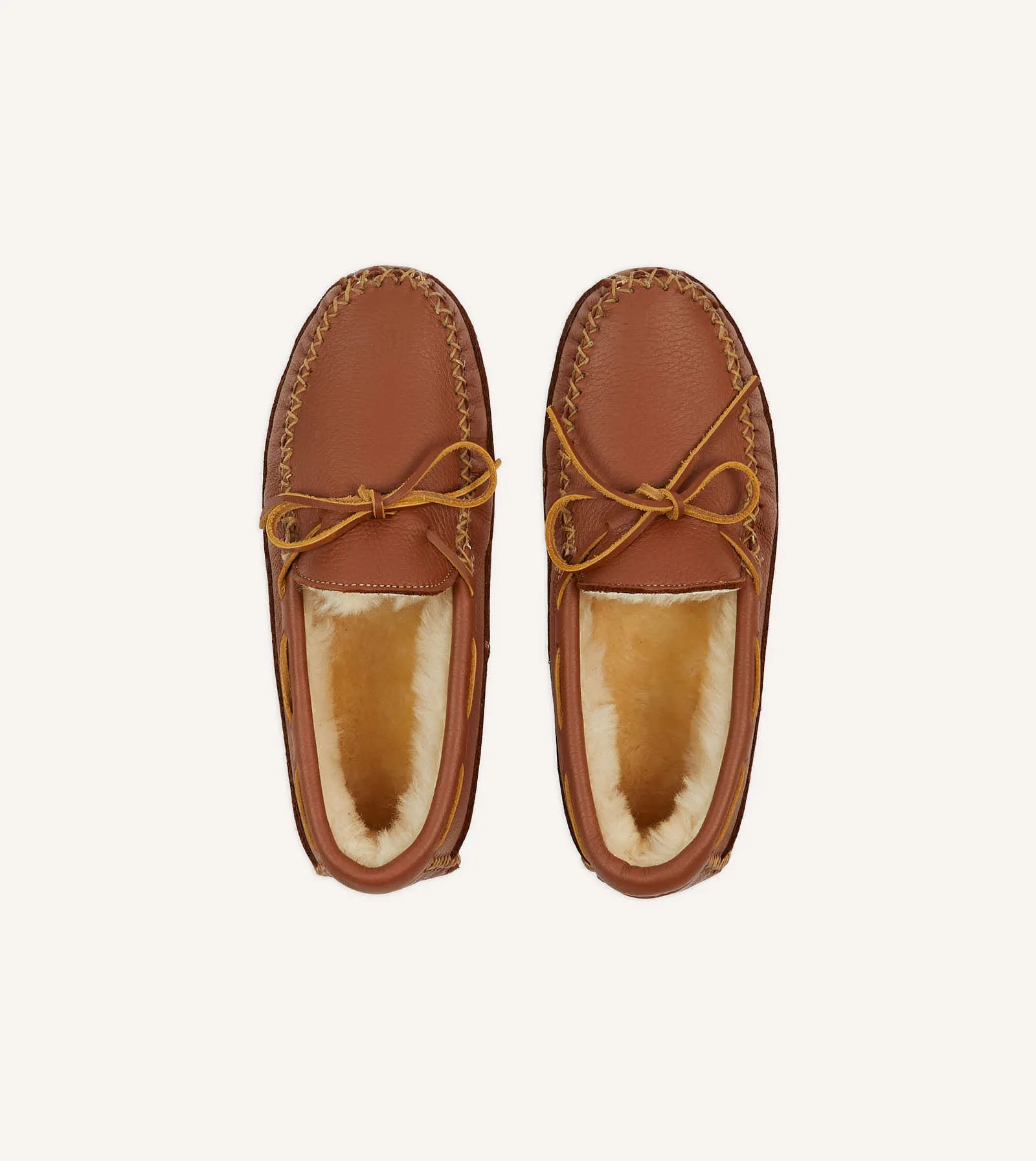 Minnetonka Brown Sheepskin Lined Moose Slipper