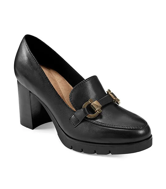 Mirror Heeled Loafers Black