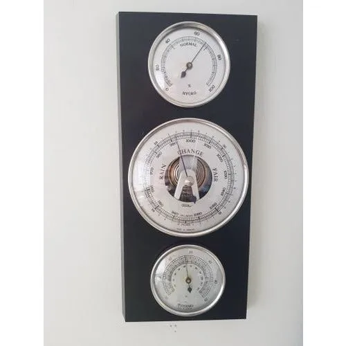 Modern Ebony & Chrome Weatherstation 3 in 1 - Hygrometer   Barometer   Thermometer