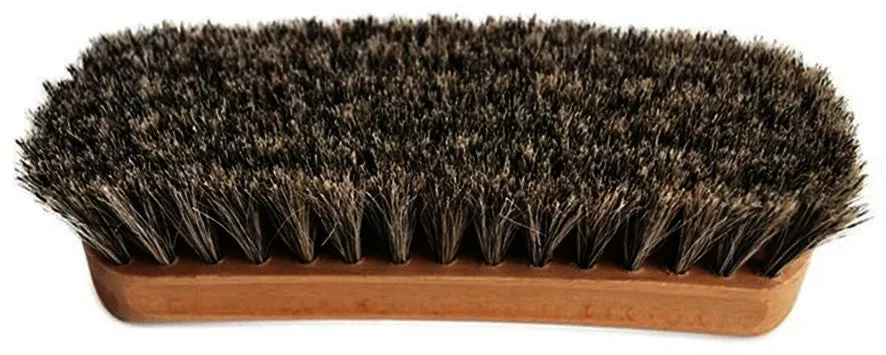 Mongolian Horsehair Shine Brush with Mahogany Wood Handle