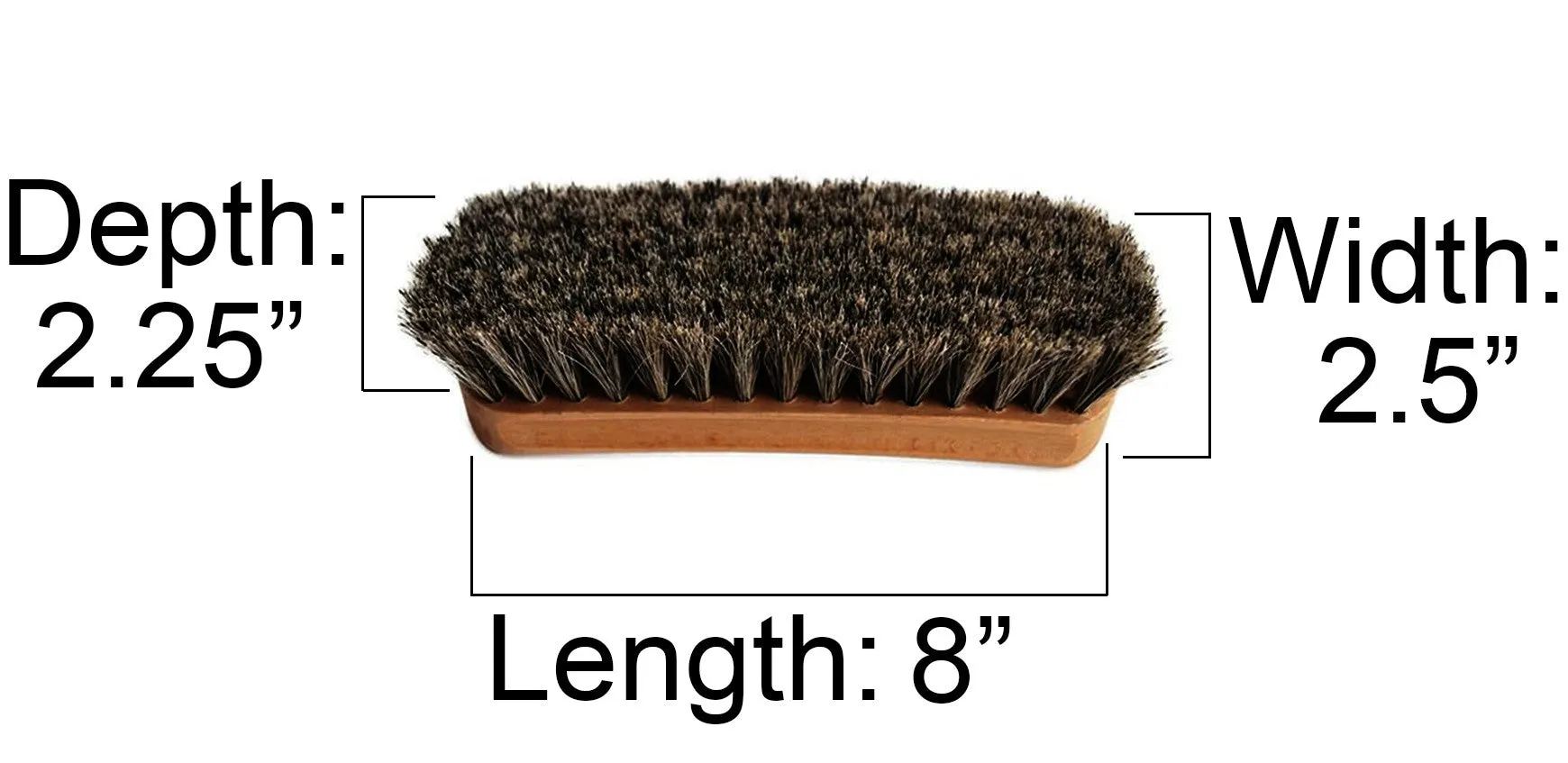 Mongolian Horsehair Shine Brush with Mahogany Wood Handle