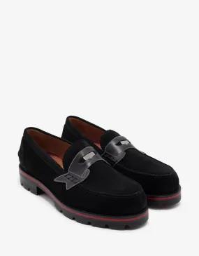 Monocroc Black Crosta Wax Penny Loafers