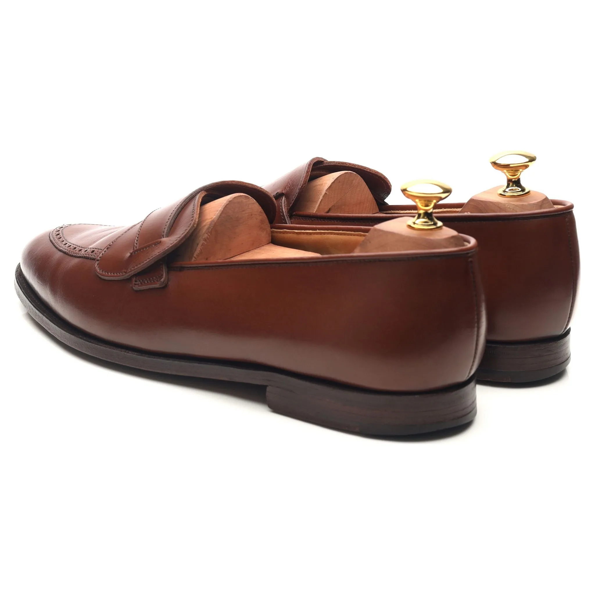 New & Lingwood Brown Leather Butterfly Loafers UK 9.5 E