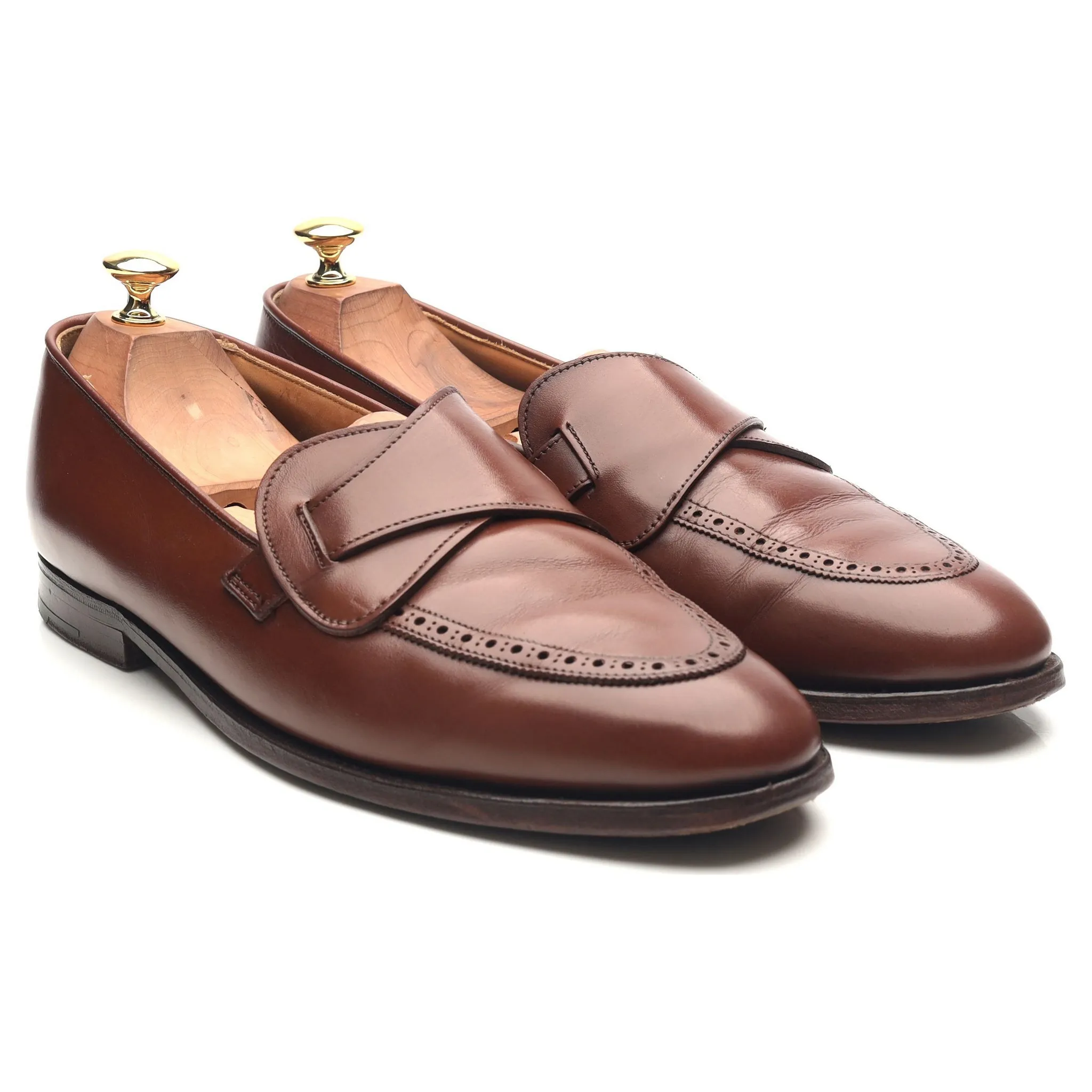 New & Lingwood Brown Leather Butterfly Loafers UK 9.5 E