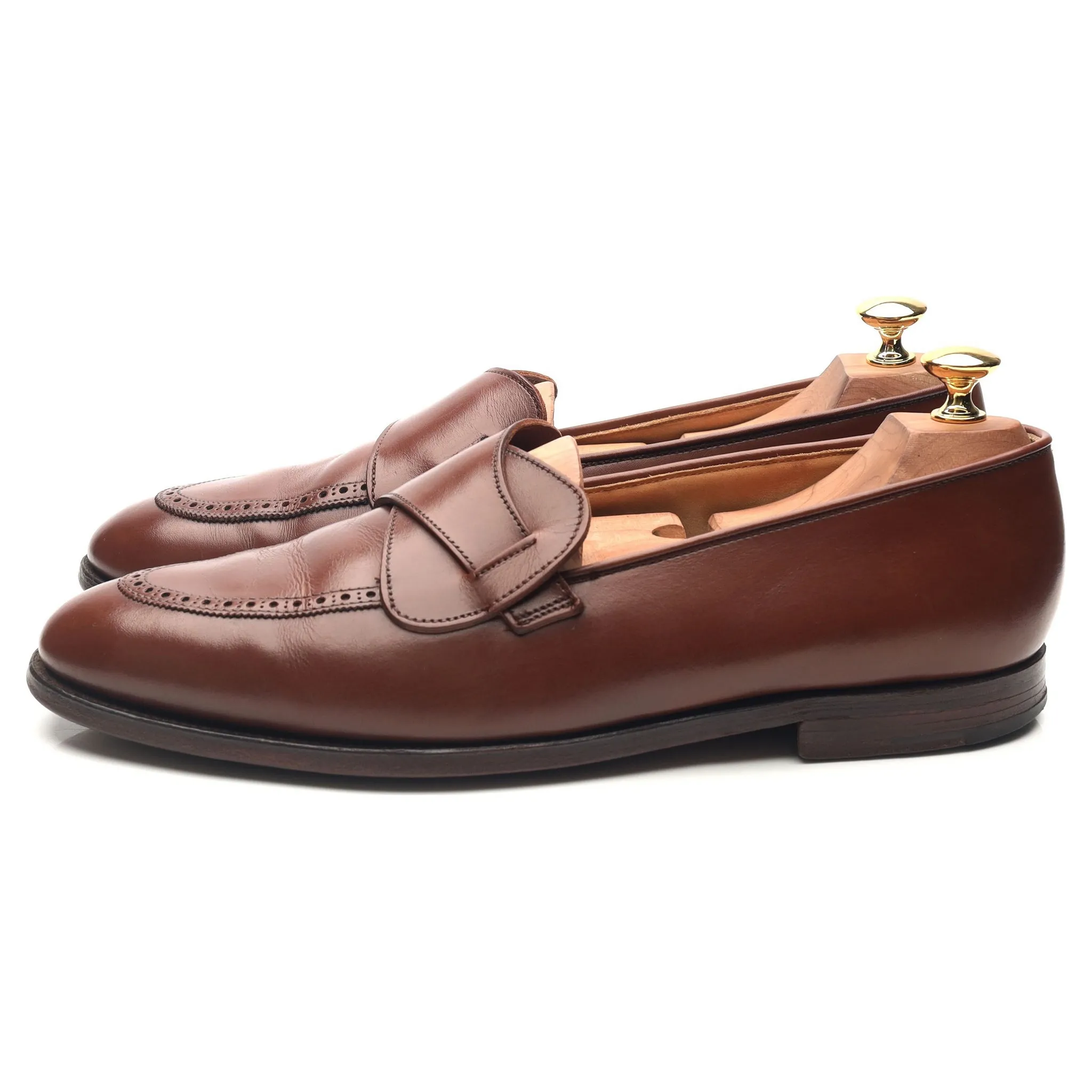 New & Lingwood Brown Leather Butterfly Loafers UK 9.5 E