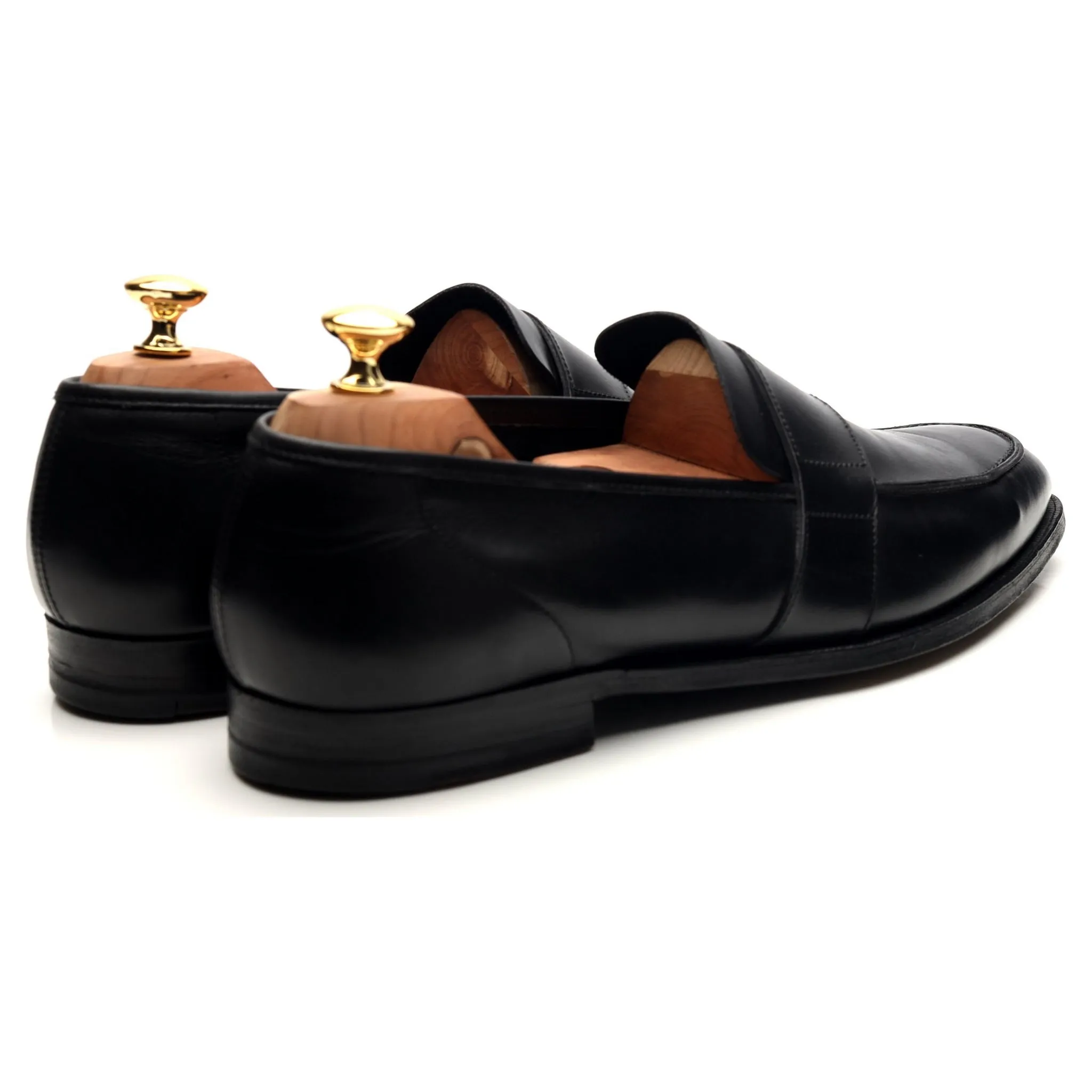 'Owen' Black Leather Loafers UK 10.5 E