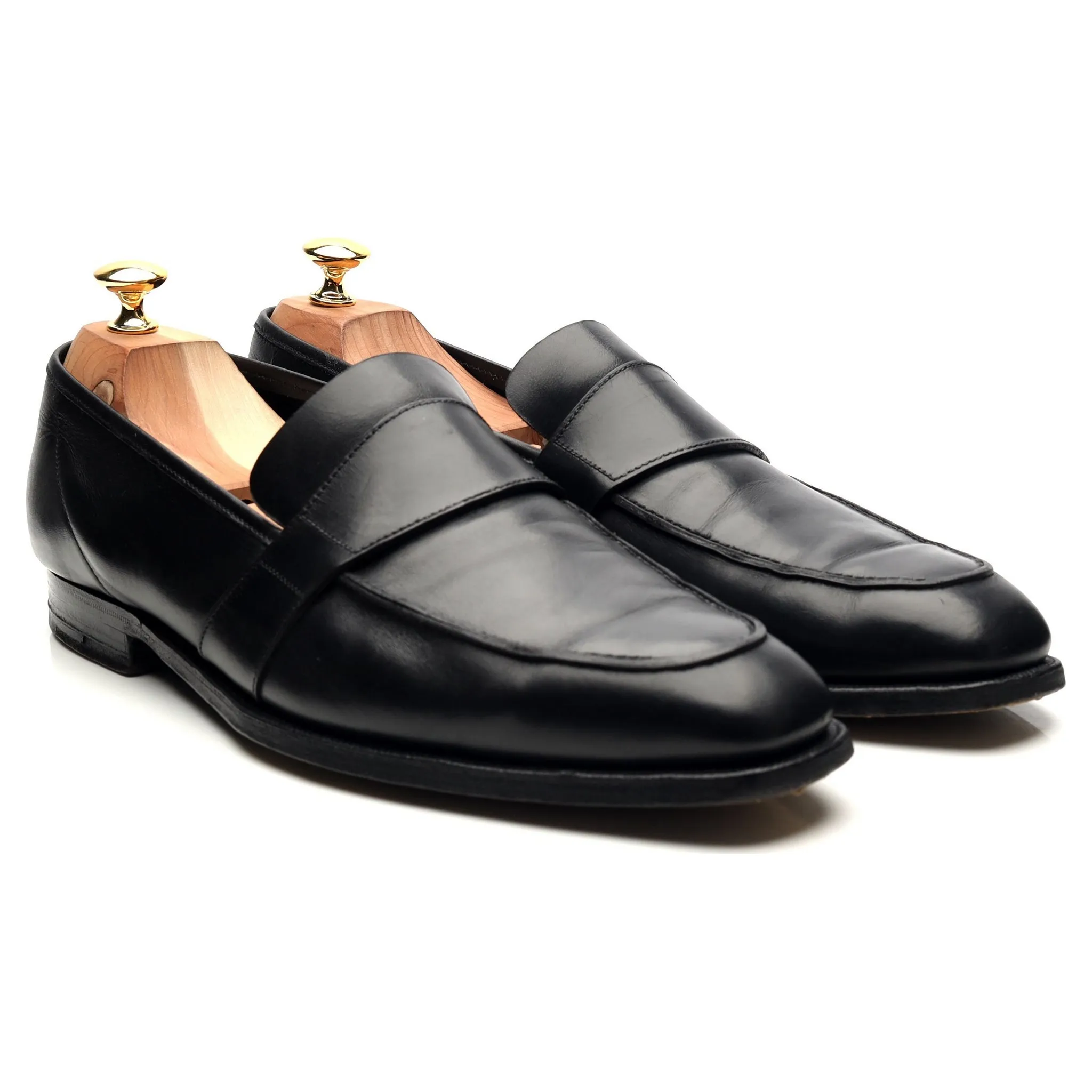 'Owen' Black Leather Loafers UK 10.5 E