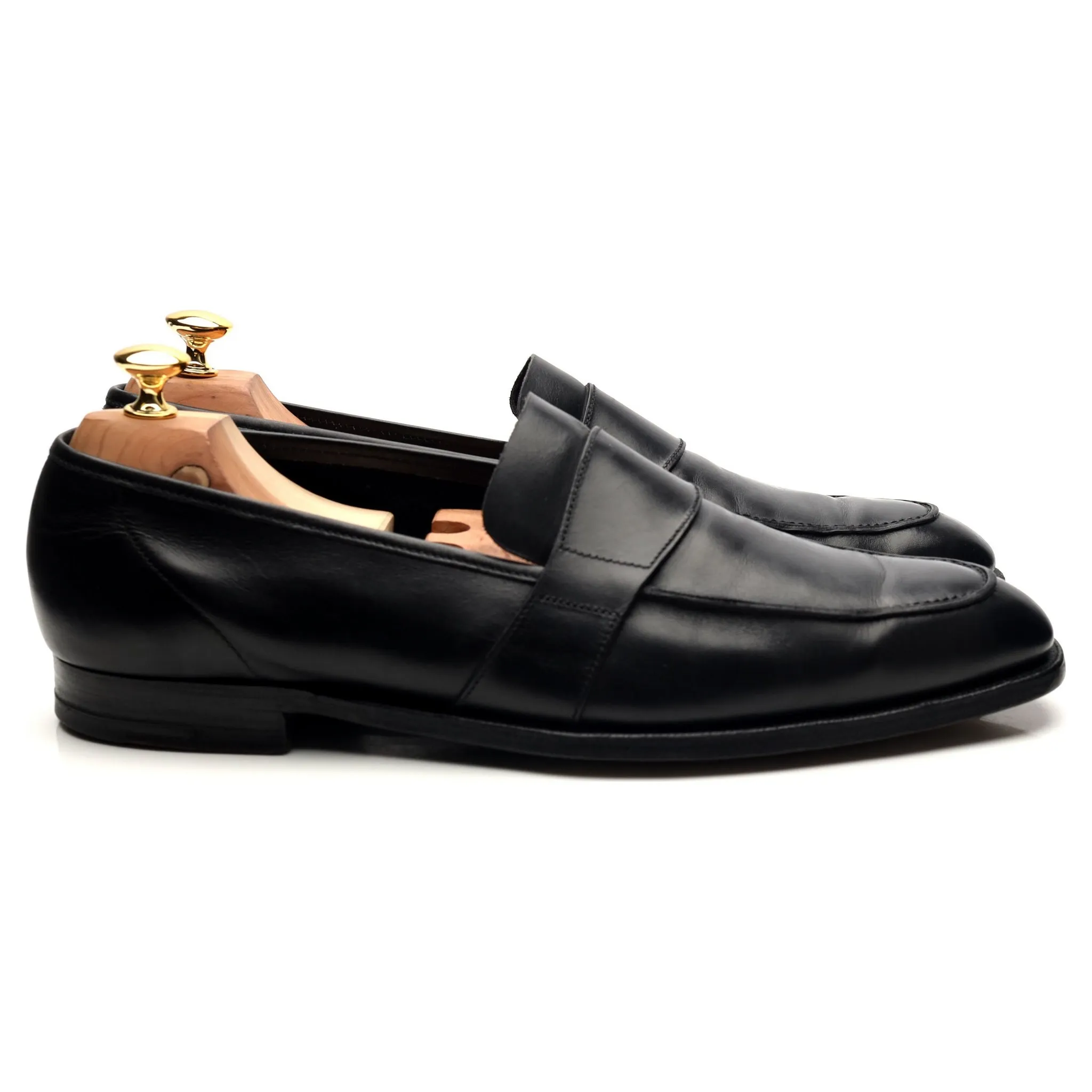 'Owen' Black Leather Loafers UK 10.5 E