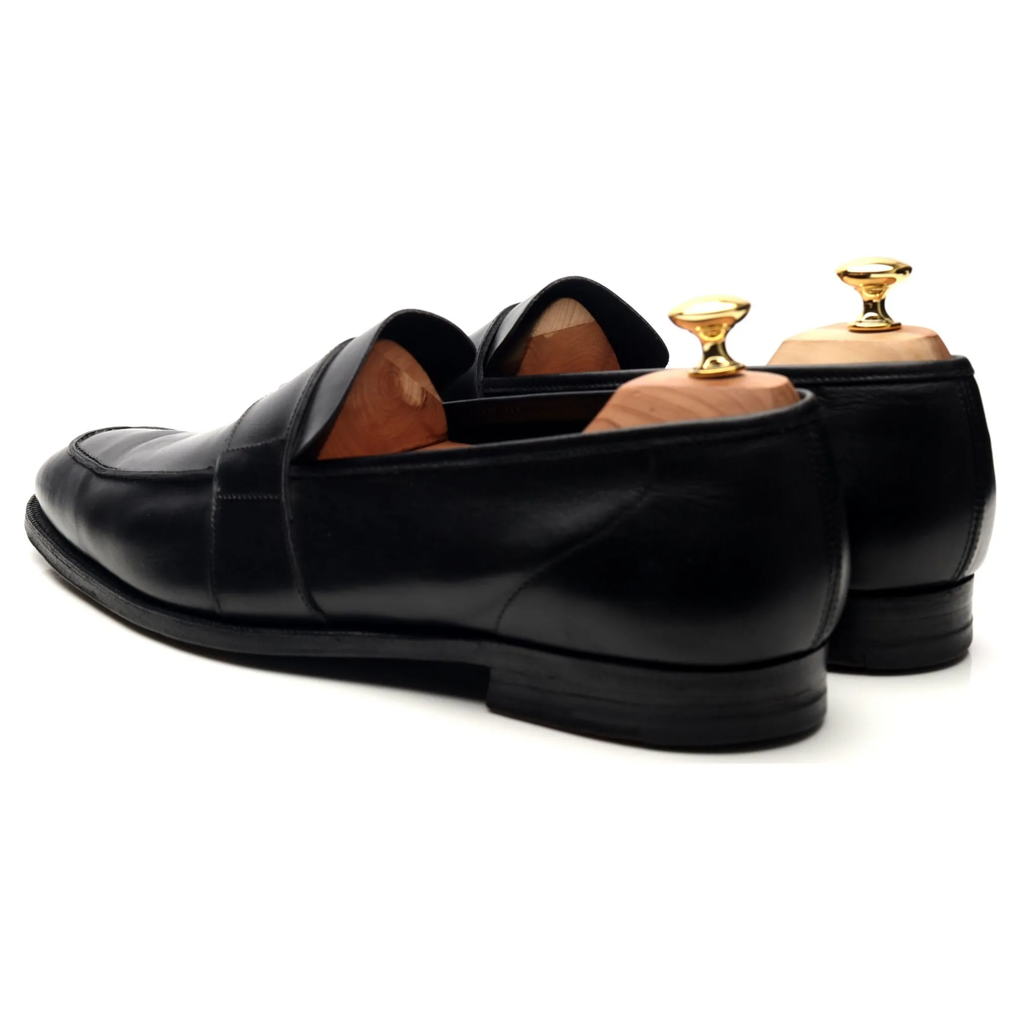 'Owen' Black Leather Loafers UK 10.5 E