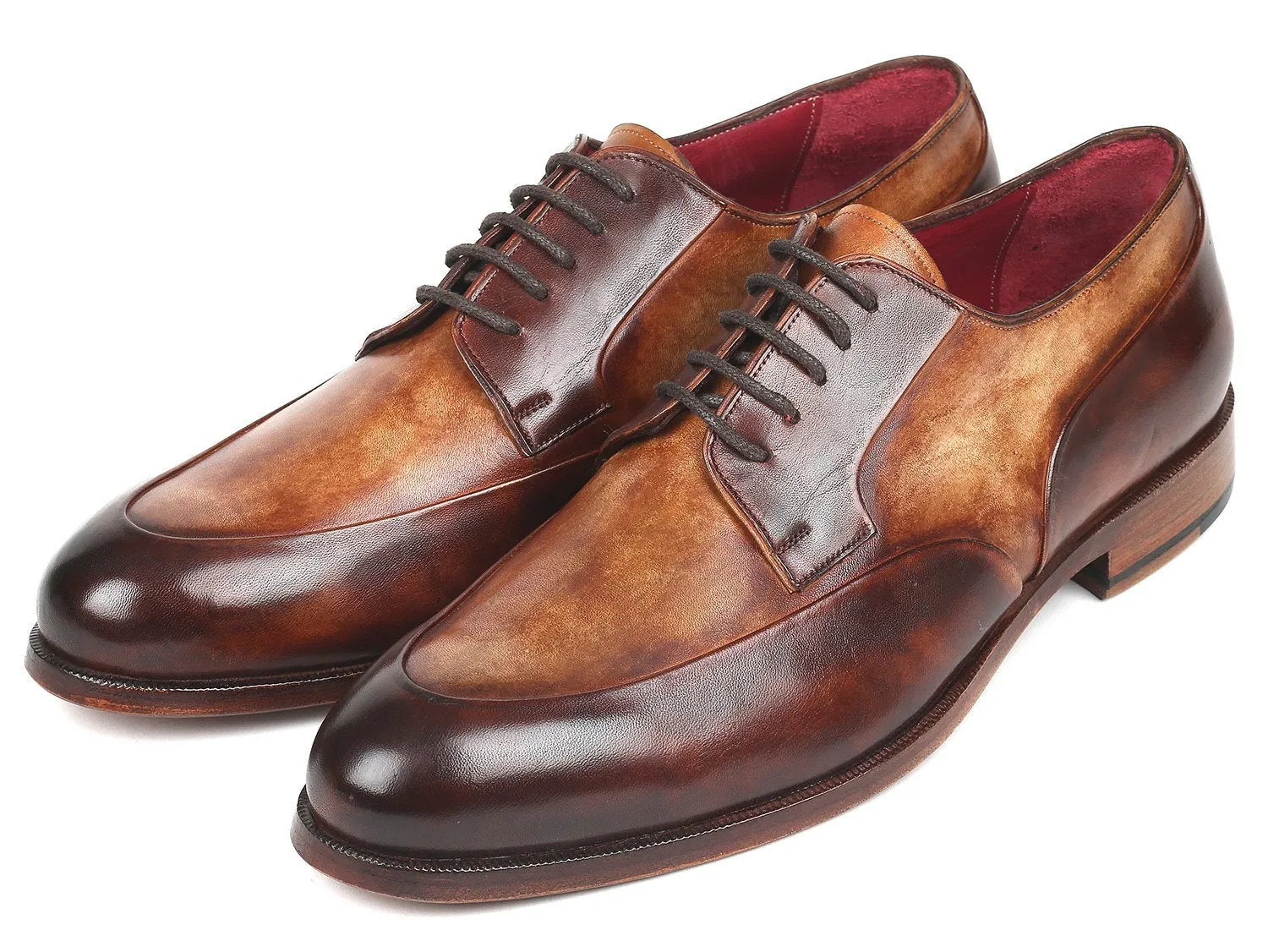 Paul Parkman Men's Dual Tone Brown Derby Shoes (ID#995-BRW)