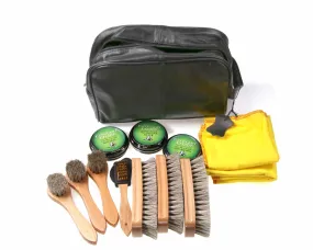 Premium Large shoe cleaning kit in leather bag