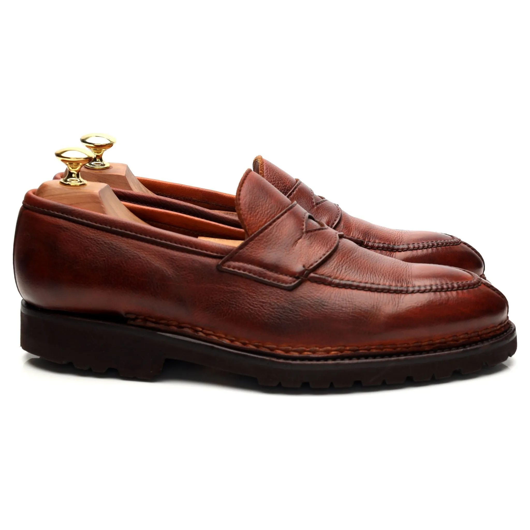 'Principe' Tan Brown Leather Loafers UK 8.5