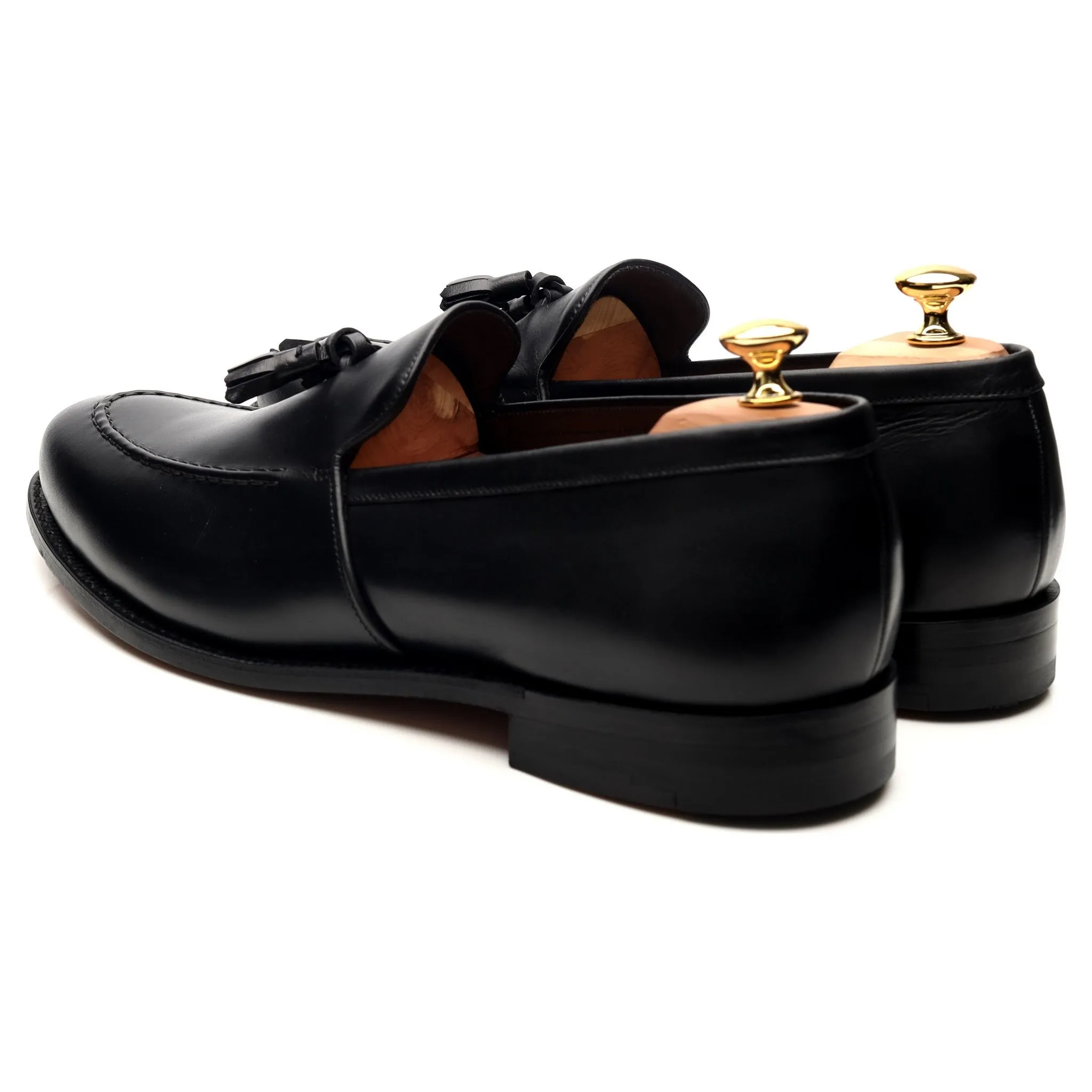 'Ramsden' Black Leather Tassel Loafers UK 11 F