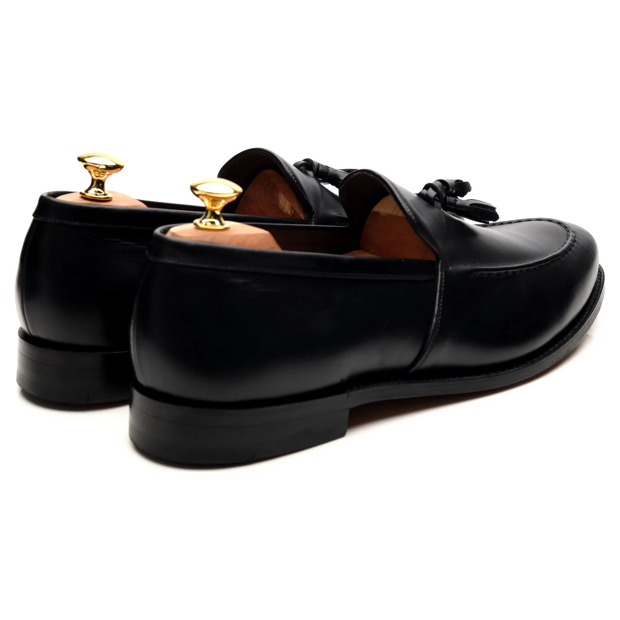 'Ramsden' Black Leather Tassel Loafers UK 11 F