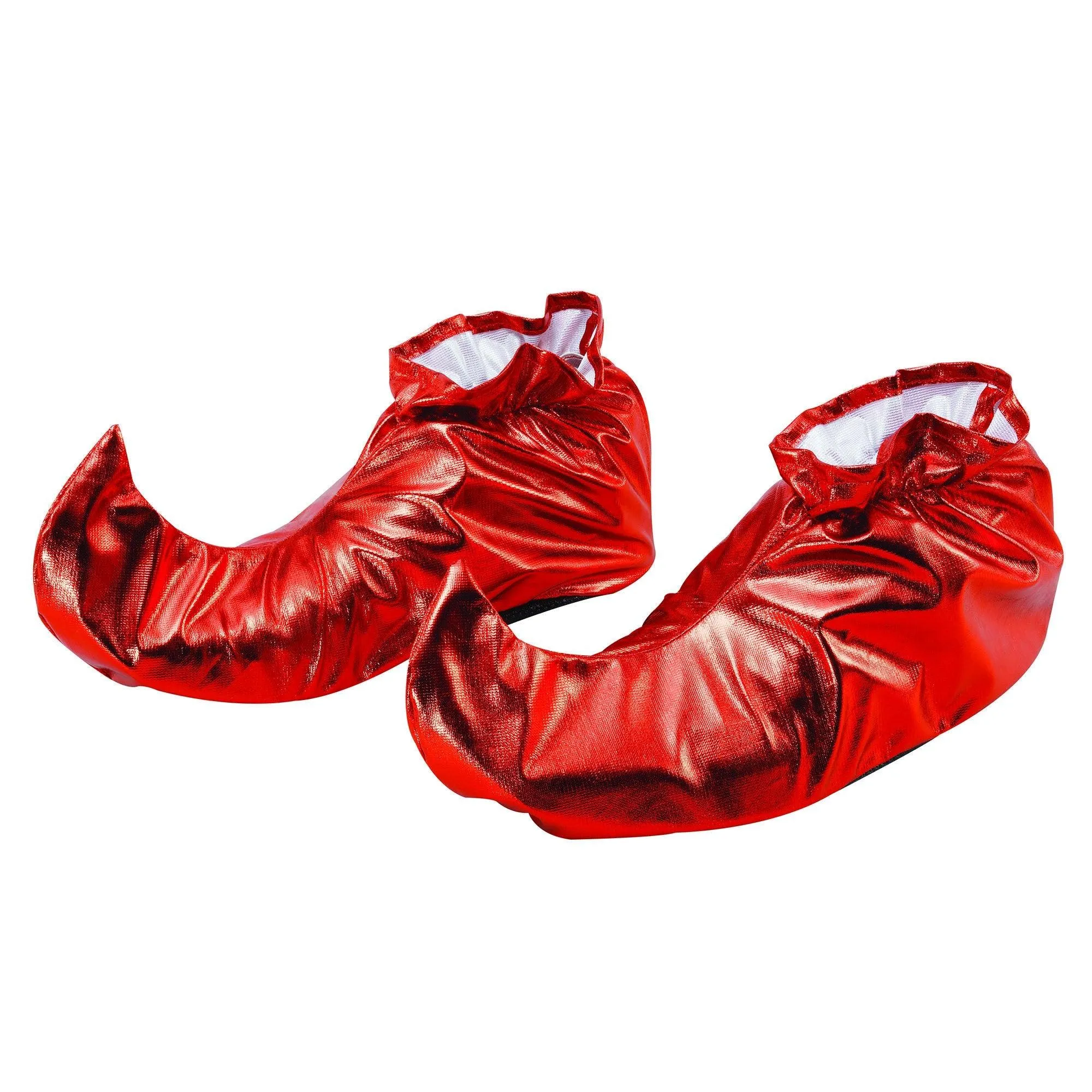 Red Metallic Adults Jester Shoe Covers Fancy Dress Shoes