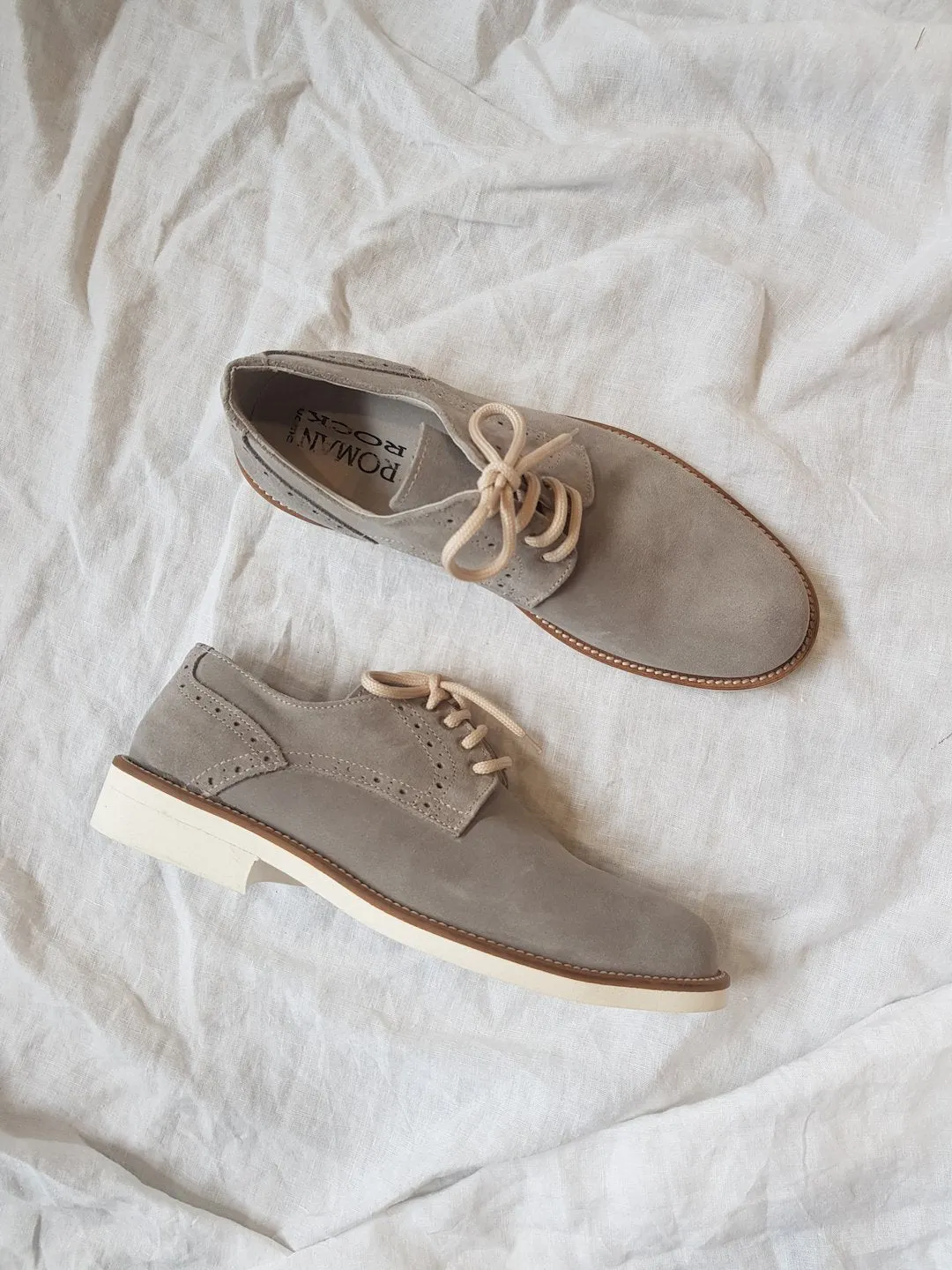 Roman Rock - Camoscio Grey Suede Derby