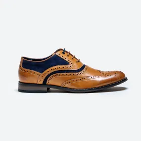 Russel Tan & Navy Brogue Shoes