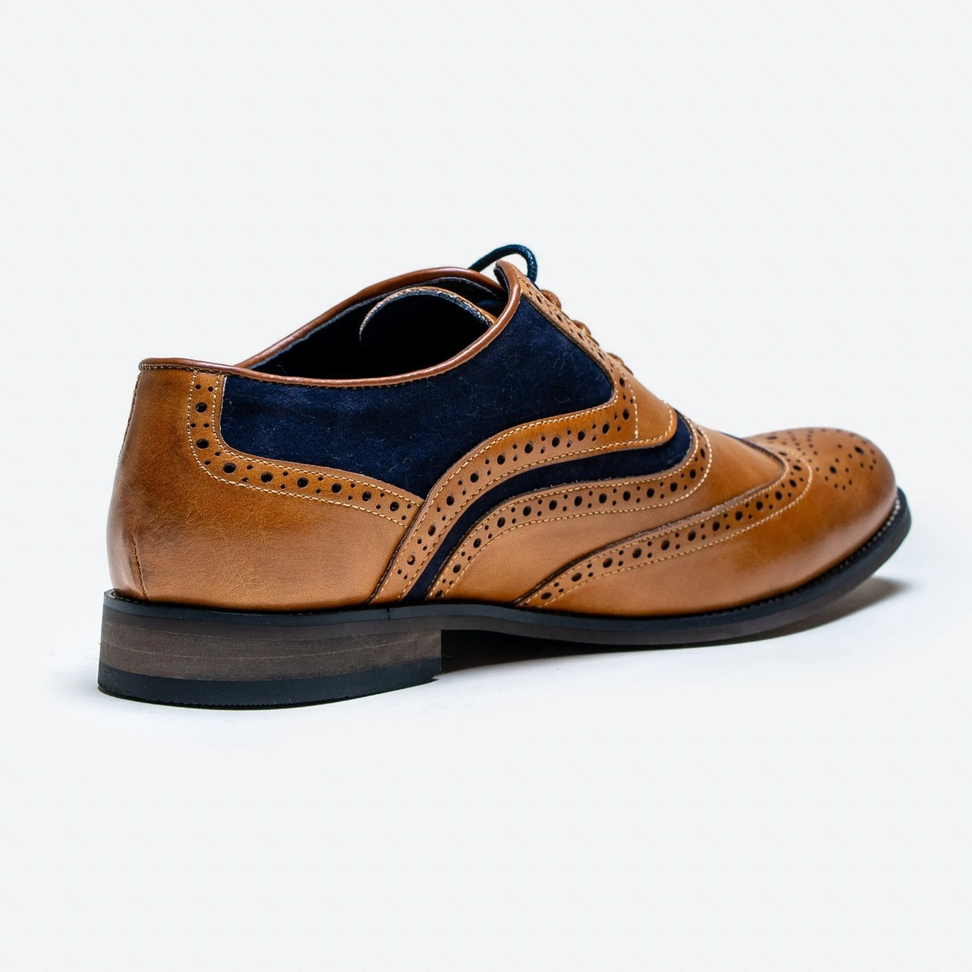 Russel Tan & Navy Brogue Shoes