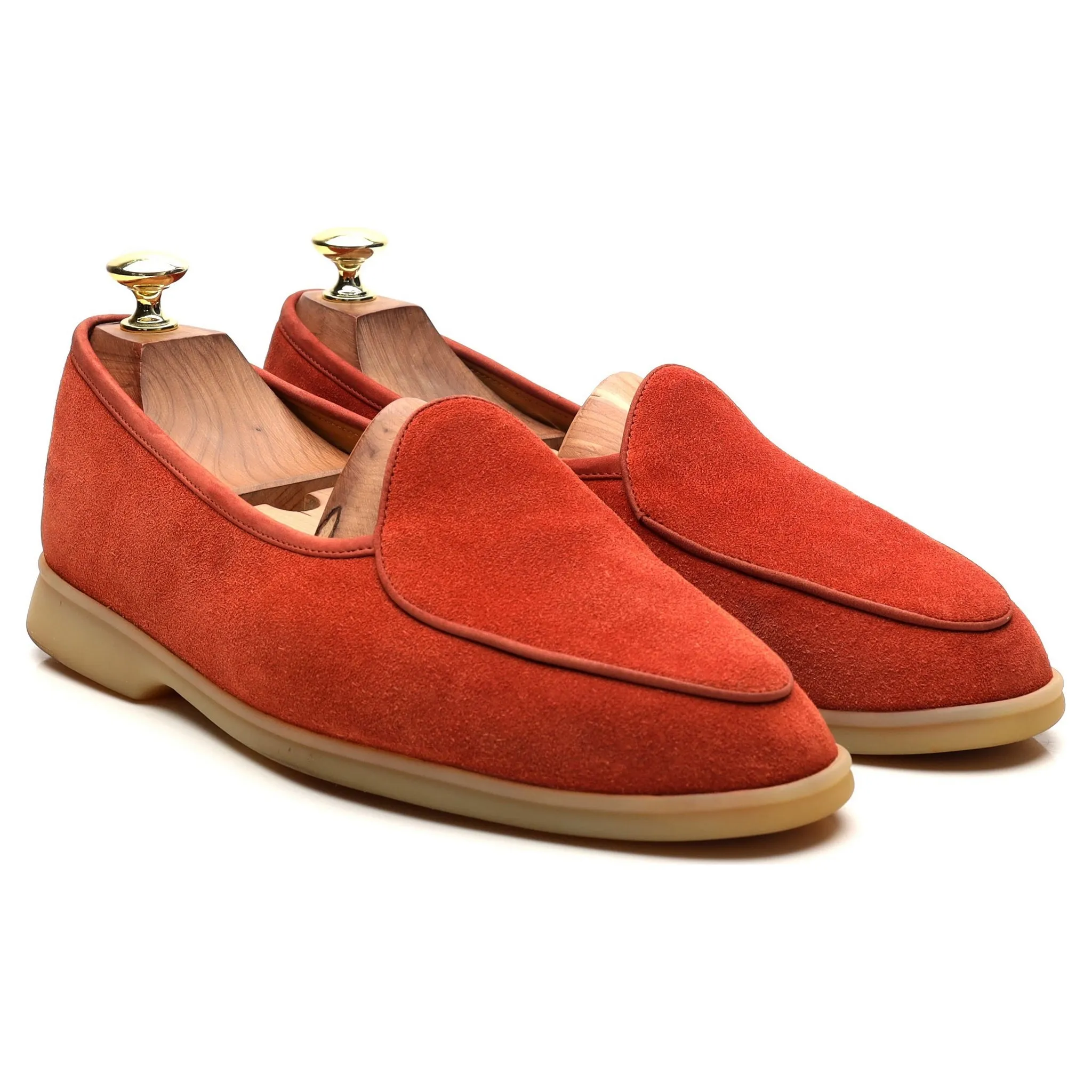 'Sagan Stride' Orange Suede Slip On Loafers UK 7 / UK 7.5