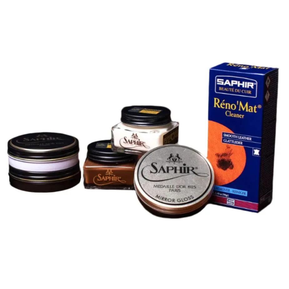 Saphir Presidential Shoeshine Starter Kit (7-Piece Bundle)