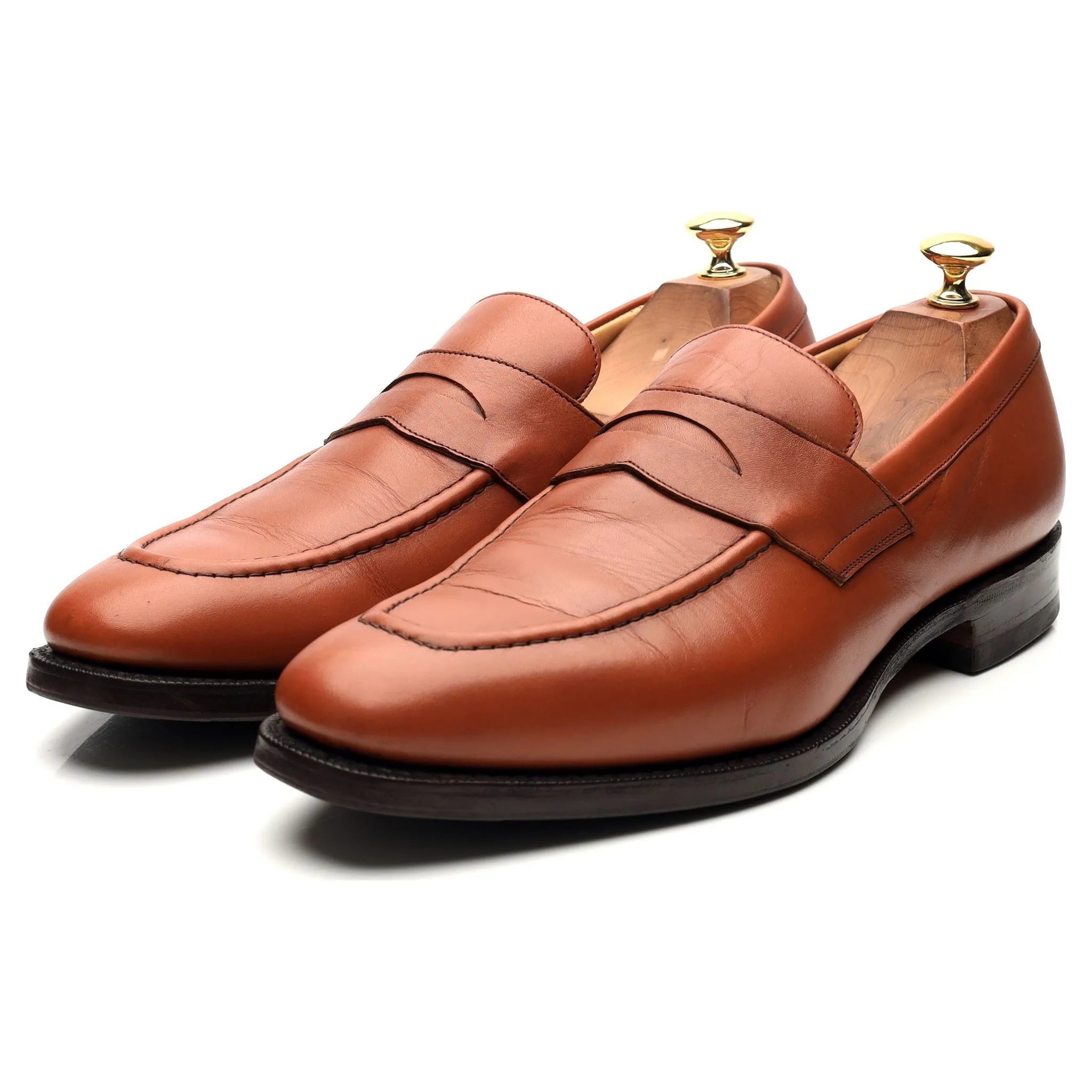 'Sears' Tan Brown Leather Loafers UK 9.5 F