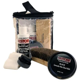 Shoe shine kit: Restore black boot cleaner